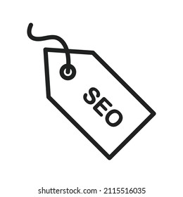 Imagen vectorial de icono de etiqueta SEO. También se puede utilizar para la optimización de motores de búsqueda. Adecuado para aplicaciones móviles, aplicaciones web y medios impresos.