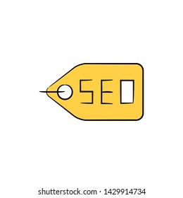 seo tag icon in yellow theme