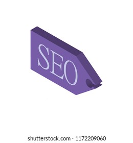 Seo tag isometric left top view 3D icon
