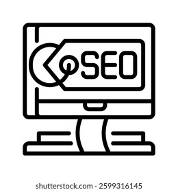 SEO Tag line icon. linear style sign for mobile concept and web design. Outline vector icon. Symbol, logo illustration. Vector graphic