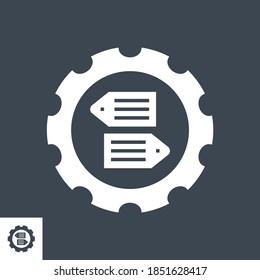SEO Tag Optimization Related Vector Glyph Icon. Isolated on Black Background. Vector Illustration.