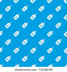 Seo tag pattern repeat seamless in blue color for any design. Vector geometric illustration