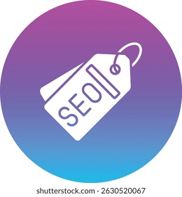Icono de Vector de etiqueta Seo. Se puede utilizar para aplicaciones de impresión, móviles y de Web.