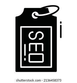 SEO-Tag, Vektorsymbol. Illustration für Grafik und Web Design.