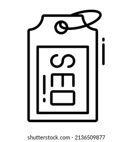 Icono de vector de etiqueta SEO. Ilustración para diseño gráfico y web.