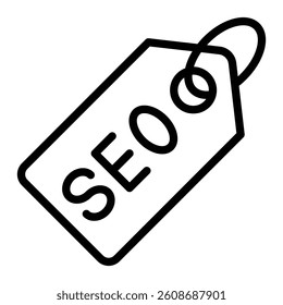 Seo Tag Vector Line Icon Design