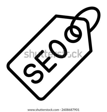 Seo Tag Vector Line Icon Design