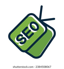 Seo Tag Vector Thick Line Filled Dark Colors Icons For Personal And Commercial Use.
