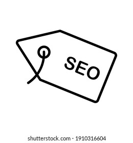 Seo, Tag, Web-Symbol Vektorbild. Kann auch für Web-Marketing verwendet werden. Geeignet für den Einsatz in Web-Apps, mobilen Apps und Printmedien.