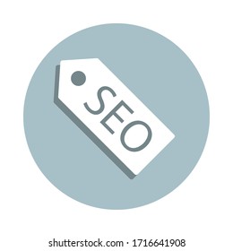 Seo tags badge icon. Simple glyph, flat vector of seo and development icons for ui and ux, website or mobile application