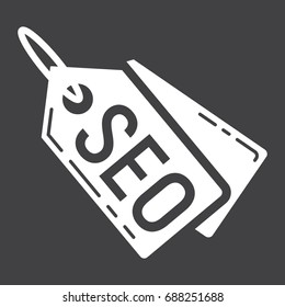Seo tags glyph icon, seo and development, sign vector graphics, a solid pattern on a black background, eps 10.