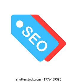 SEO-Tags im flachen Stil für jedes Projekt, die für die Präsentation mobiler App auf der Website verwendet werden