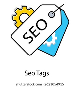 SEO Tags Vector Icon Representing Content Tags, Keywords, and Website SEO