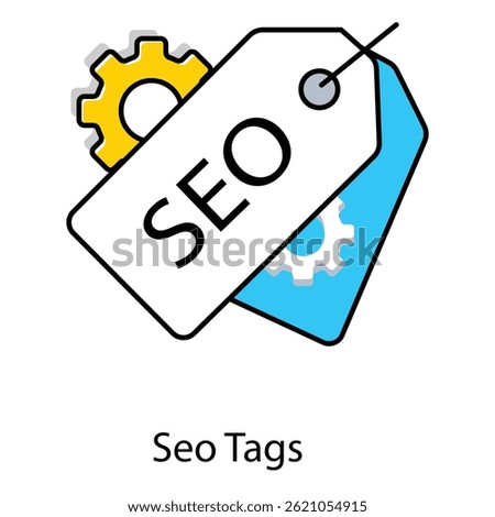 SEO Tags Vector Icon Representing Content Tags, Keywords, and Website SEO