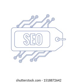 SEO tags vector icon, tagline symbol. Modern, simple flat vector illustration for web site or mobile app. Concept of line icon
