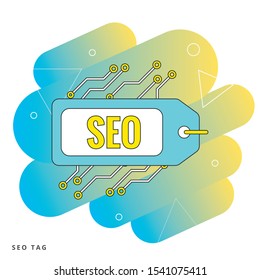 SEO tags vector icon, tagline symbol. Modern, simple flat vector illustration