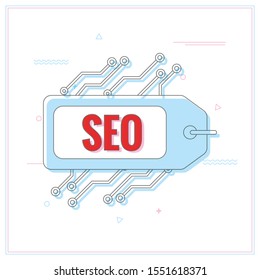SEO tags vector icon, tagline symbol. Modern, simple flat vector illustration for web site or mobile app.