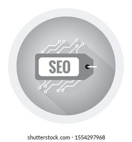 SEO tags vector icon, tagline symbol. Modern, simple flat vector illustration for web site or mobile app. Black and white icon