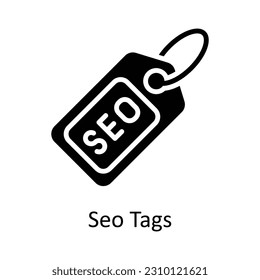 Seo Tags Vector Solid Icon Design illustration. Seo and web Symbol on White background EPS 10 File