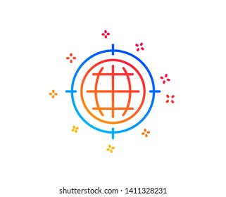 Seo target line icon. Search engine optimization sign. Internet symbol. Gradient design elements. Linear seo internet icon. Random shapes. Vector