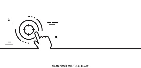 Seo target line icon. Search engine optimization sign. Click aim symbol. Minimal line illustration background. Seo target line icon pattern banner. White web template concept. Vector
