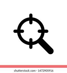 Seo target vector icon, business goal symbol. Simple, flat design for web or mobile app