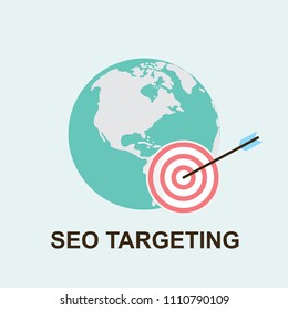 Seo targeting icon, flat design style