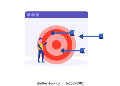 SEO Targeting illustration concept for web landing page template, banner, flyer and presentation