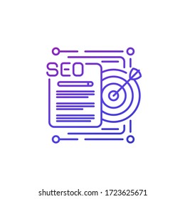 SEO targeting line icon on white