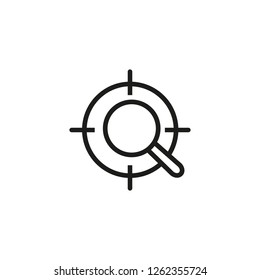 SEO and targeting line icon. Target, white background, aim. Optimization concept. Vector illustration can be used for topics like optimization, engineering, investigation 