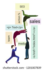 Seo. Team work.  Promotion