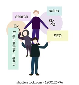 Seo. Team work. Promotion. Targeting