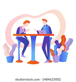 SEO Team working together at office Business brainstorming concept. vector illustration.