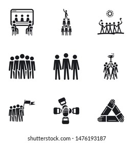 Seo teamwork icon set. Simple set of 9 seo teamwork vector icons for web design isolated on white background