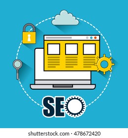 seo technology icon design, vector illustration eps10