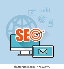 seo technology icon design, vector illustration eps10