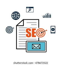 seo technology icon design, vector illustration eps10