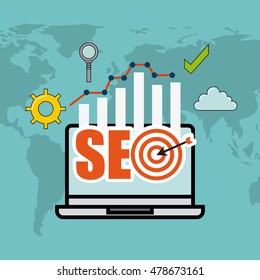 seo technology icon design, vector illustration eps10