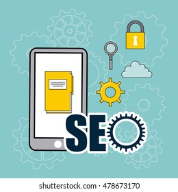 seo technology icon design, vector illustration eps10