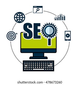 seo technology icon design, vector illustration eps10