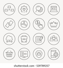 seo thin line icon set