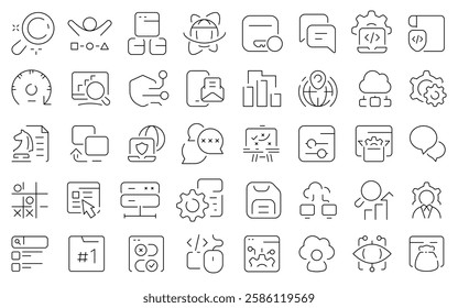 SEO thin line icons set. SEO vector symbol and icons.