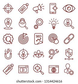 seo. thin line web icon set. simple vector illustration outline. concept for infographic, website or app.