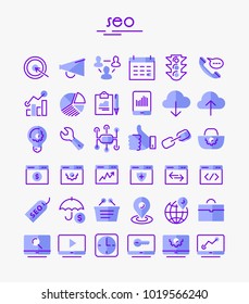 SEO thin linear icons