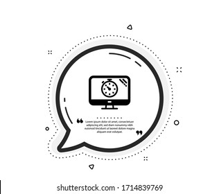 Seo timer icon. Quote speech bubble. Search engine optimization sign. Analytics symbol. Quotation marks. Classic seo timer icon. Vector