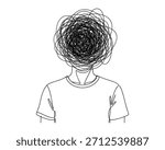 SEO Title:

Confused mind scribble headline art vector. Mental chaos continuous illustration vector