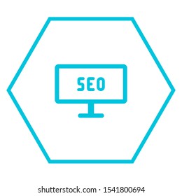 Seo Tool icon. Flat gray pictogram symbol in a light blue rounded square. Black, gray, green, blue, red, orange color versions of Seo Tool vector. Designed for web and application interfaces.