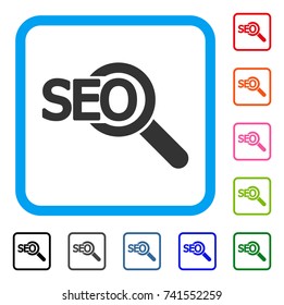 Seo Tool Icon. Flat Gray Pictogram Symbol In A Light Blue Rounded Square. Black, Gray, Green, Blue, Red, Orange Color Versions Of Seo Tool Vector. Designed For Web And Application Interfaces.