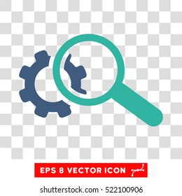 Seo Tools EPS vector pictograph. Illustration style is flat iconic bicolor cobalt and cyan symbol on white background.