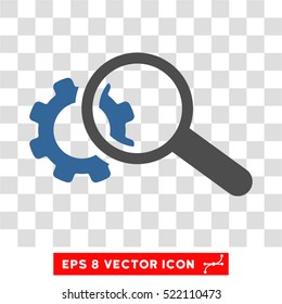 Seo Tools EPS vector pictograph. Illustration style is flat iconic bicolor cobalt and gray symbol on white background.